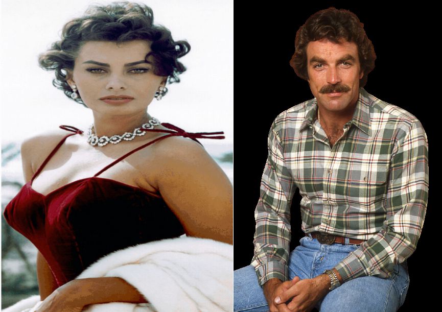 Tom Selleck -Sophia Loren