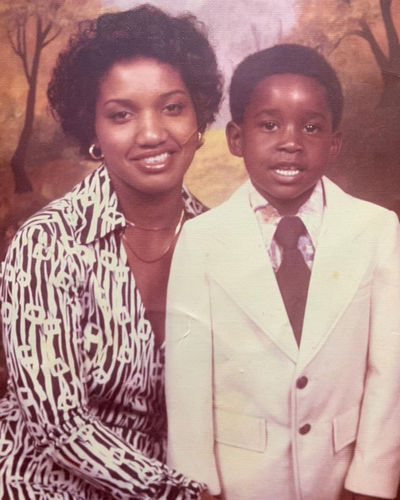 Young Rob Morgan with Mom