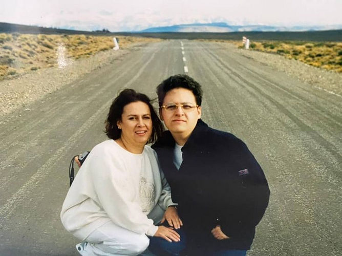 Juan Pablo Escobar Henao and his mother